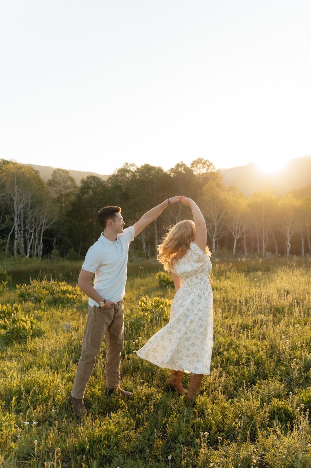 Dancing in the golden sunset
