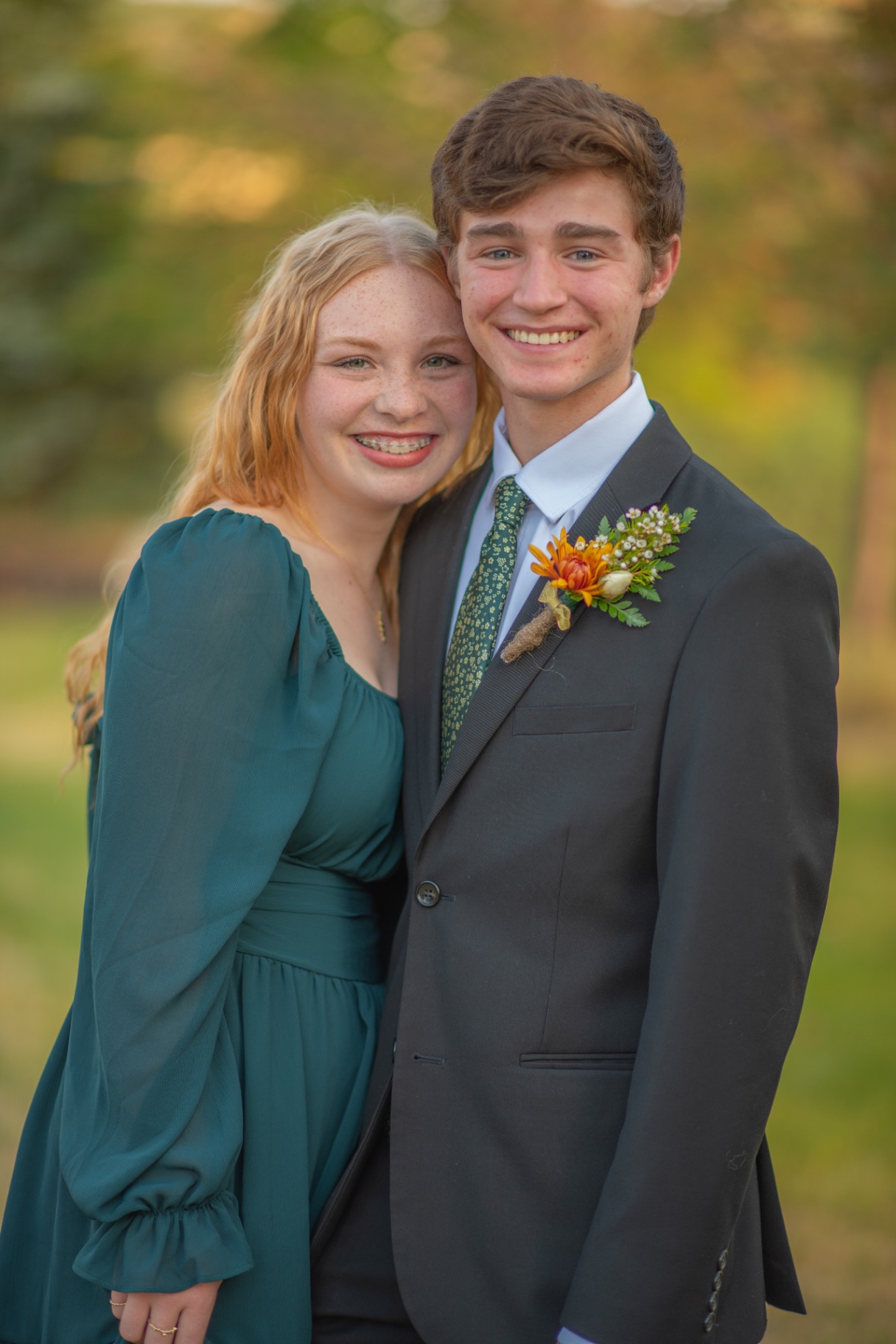 Formal dance portrait in the fall